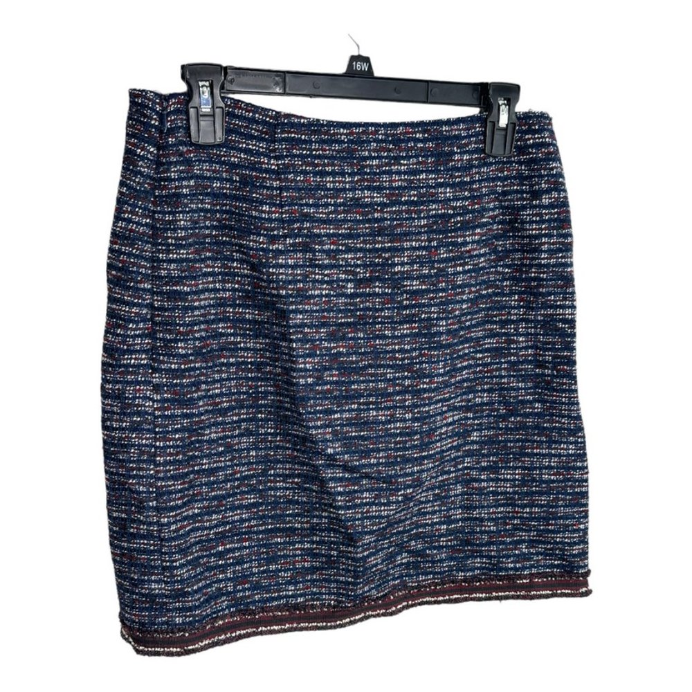 123‎ Paris tweed pencil skirt, blue Sz French 40, US SZ 8